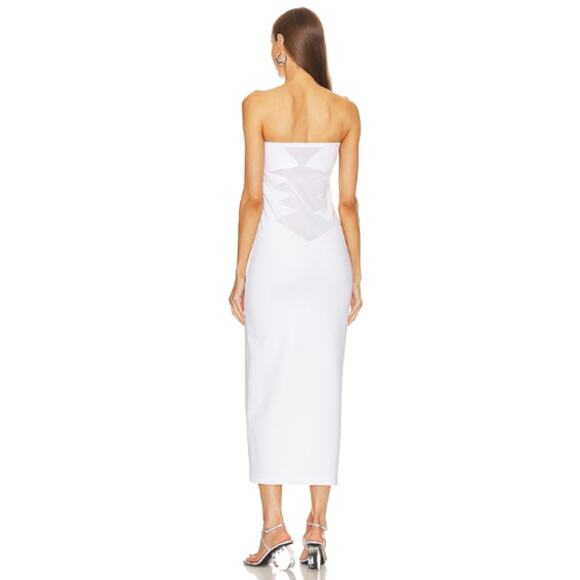 Victor Glemaud Strapless Midi Dress in White NWT Size Medium - Picture 3 of 4